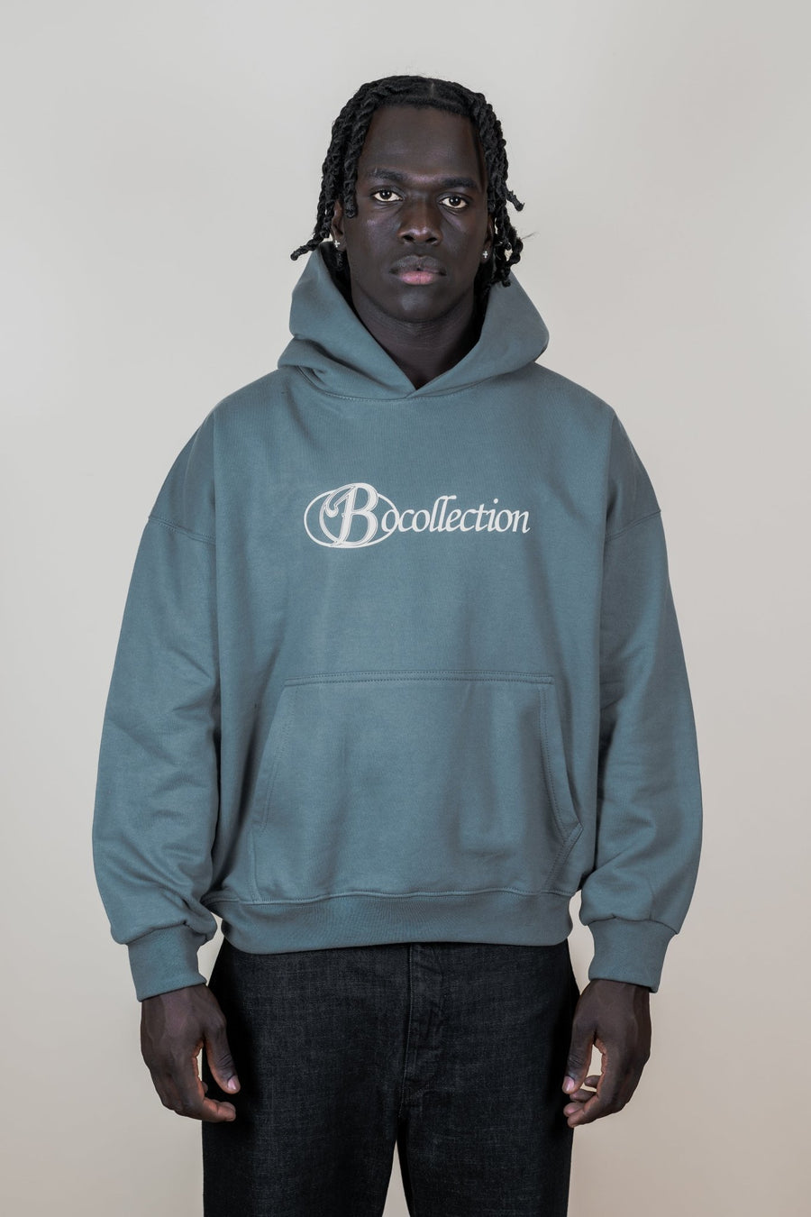 Hoodie grey big logo 3D - BO COLLECTION ®