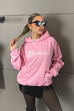 Hoodie pink big logo 3D special edition - BO COLLECTION ®