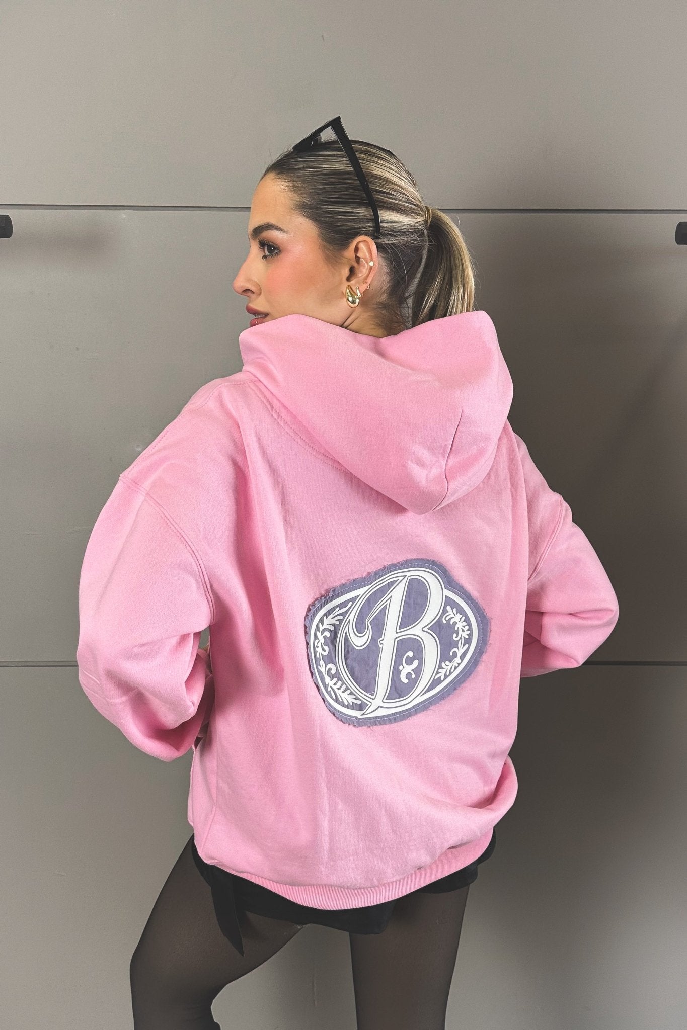 Hoodie pink big logo 3D special edition - BO COLLECTION ®