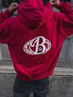 Hoodie red big logo 3D - BO COLLECTION ®
