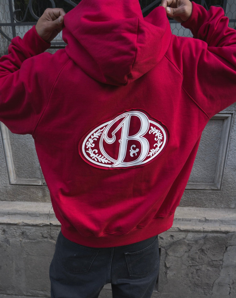 Hoodie red big logo 3D - BO COLLECTION ®