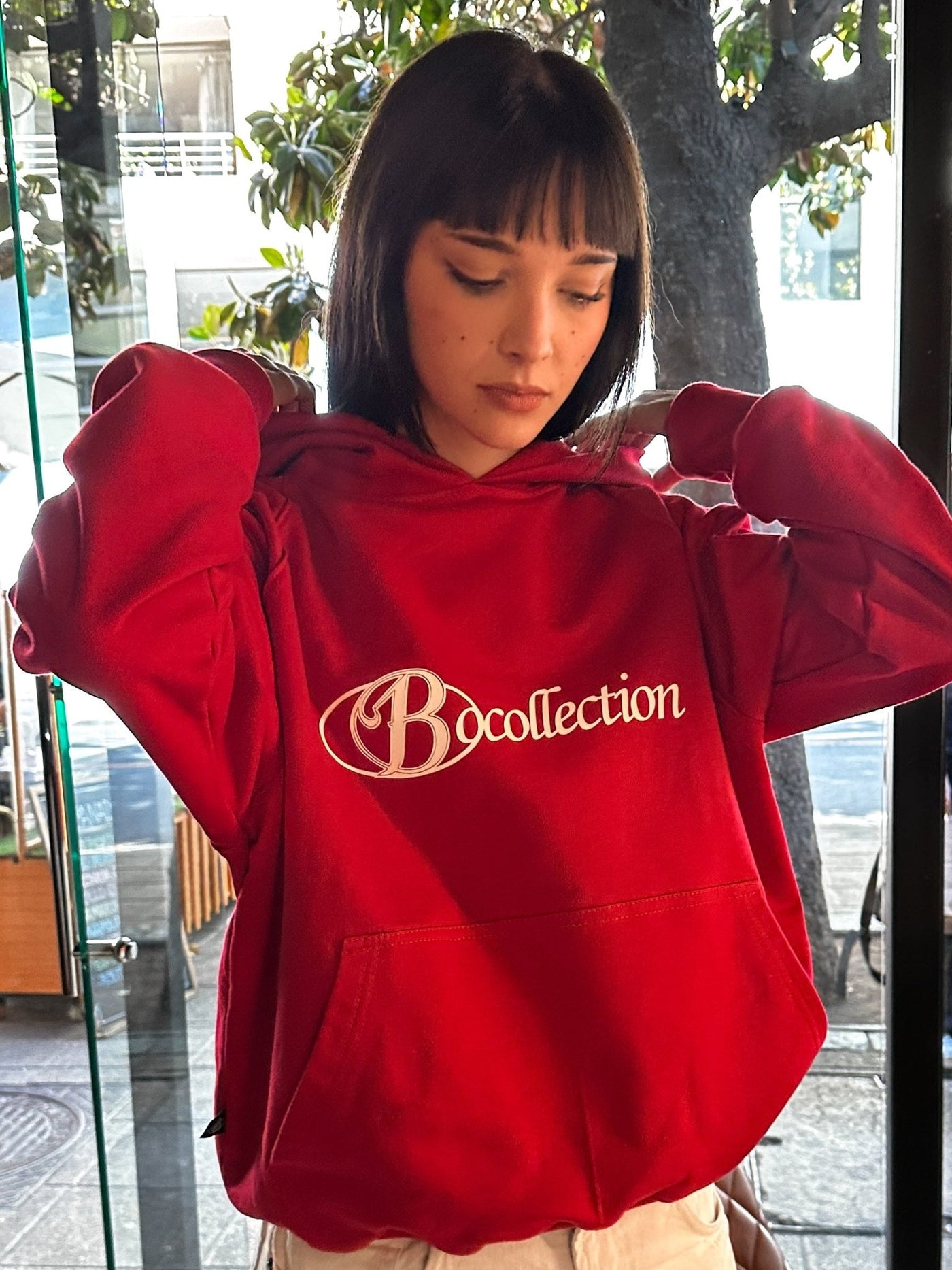 Hoodie red big logo 3D - BO COLLECTION ®