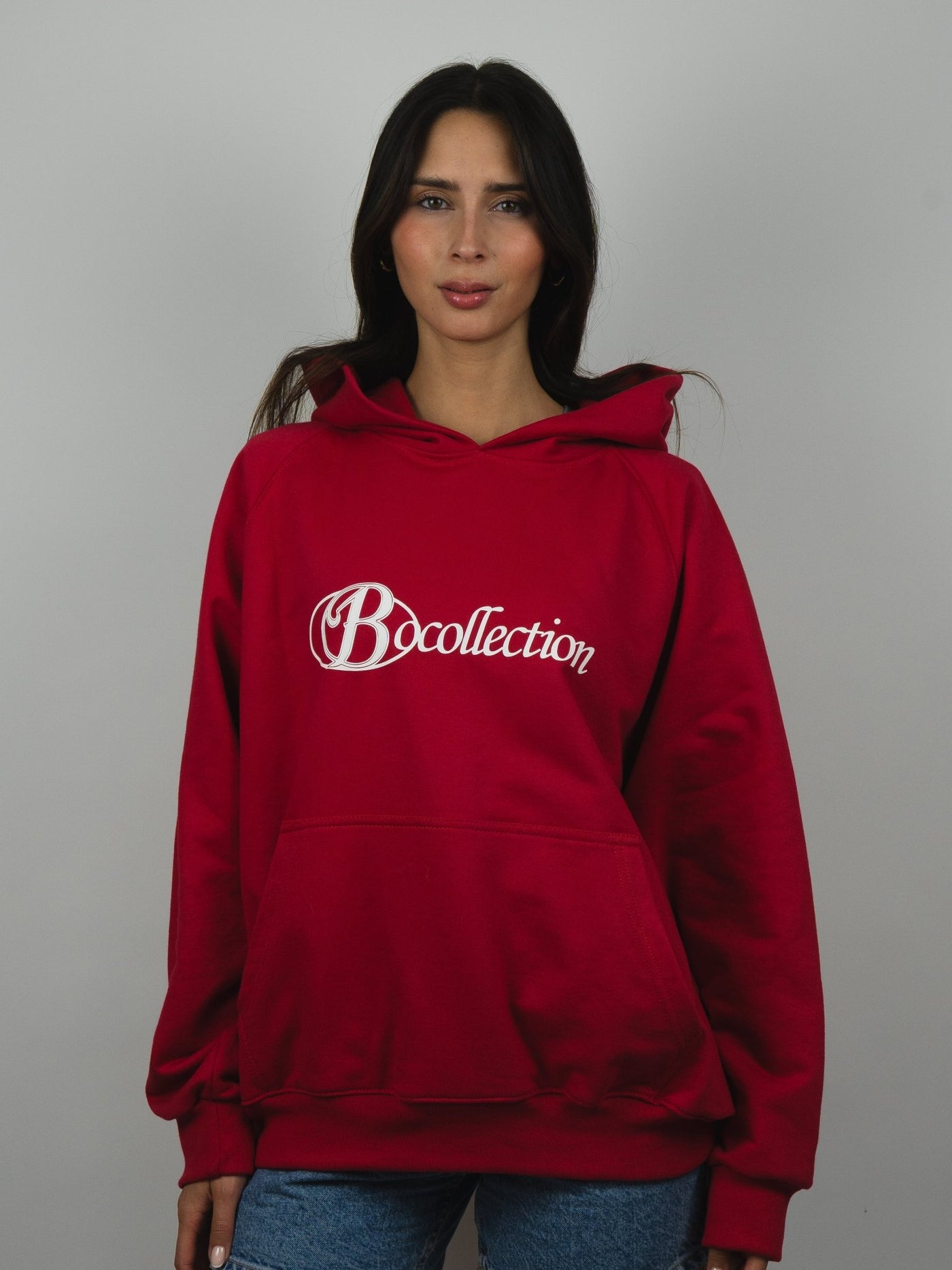 Hoodie red big logo 3D - BO COLLECTION ®