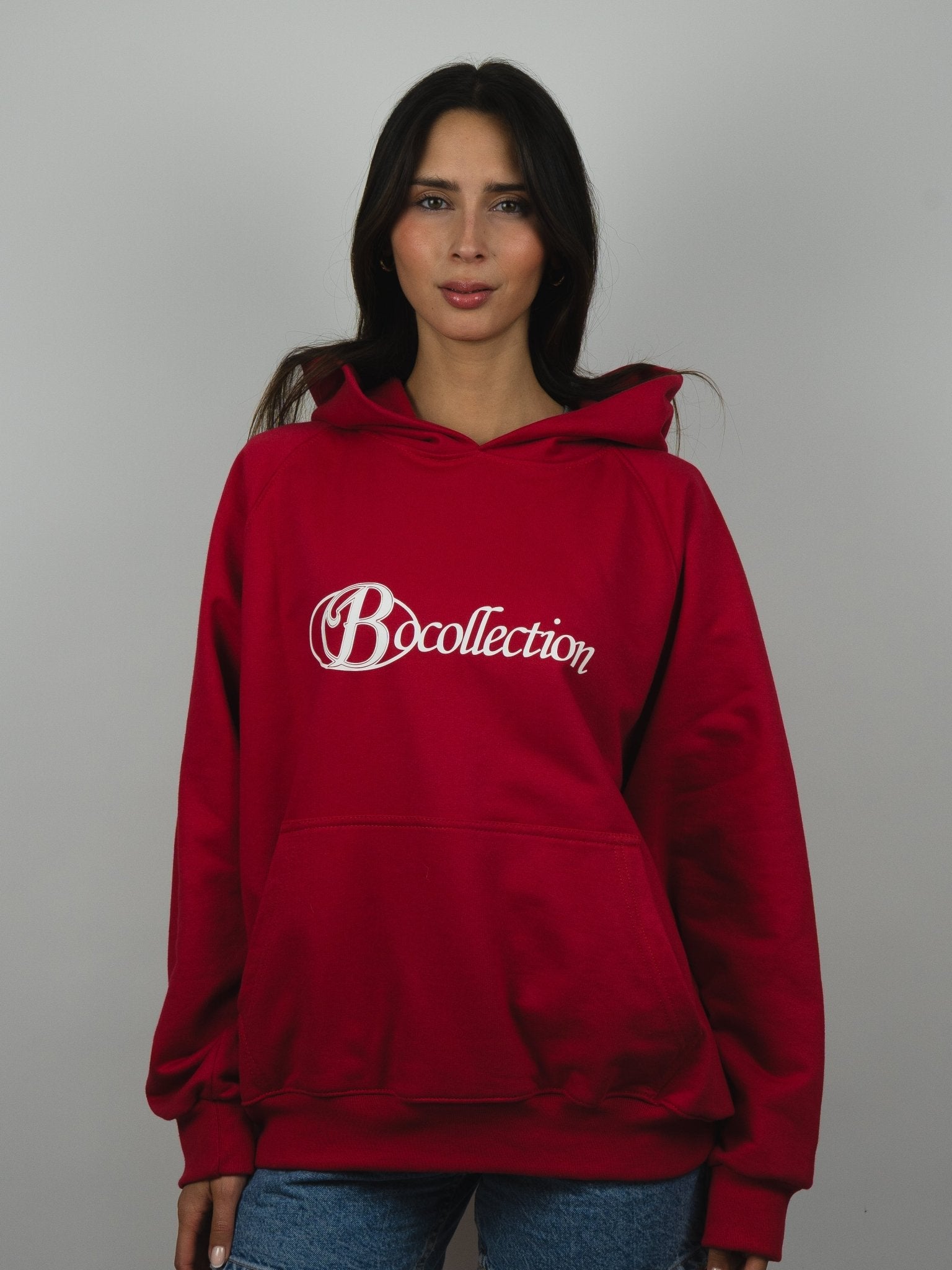 Hoodie red big logo 3D - BO COLLECTION ®