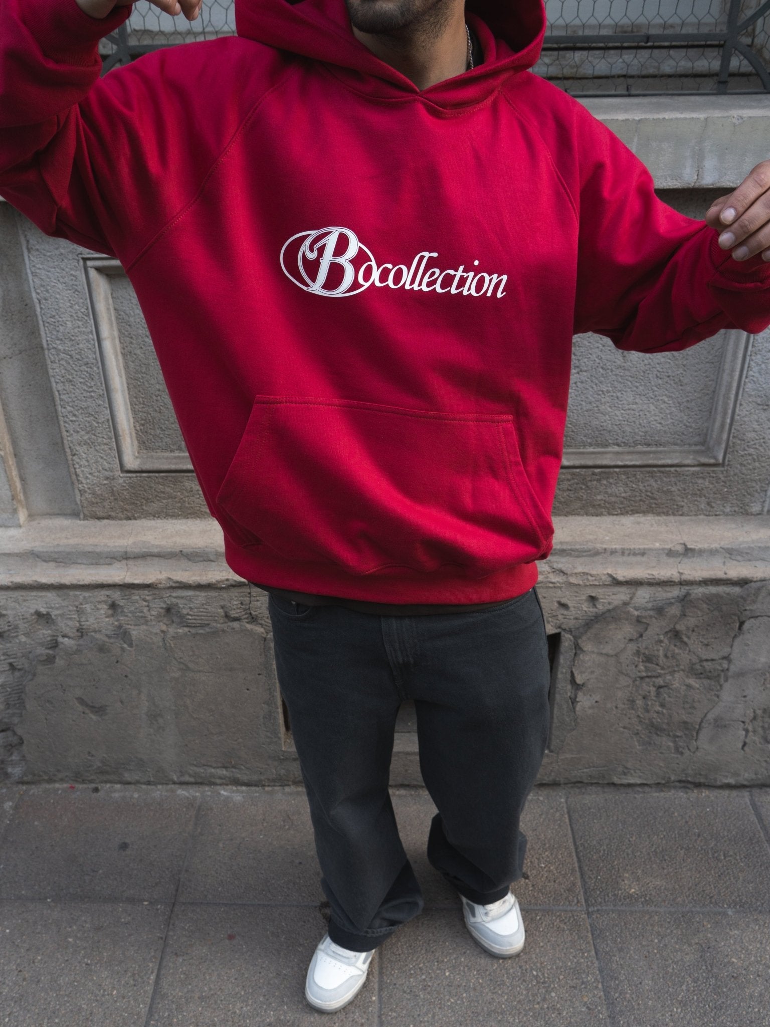 Hoodie red big logo 3D - BO COLLECTION ®