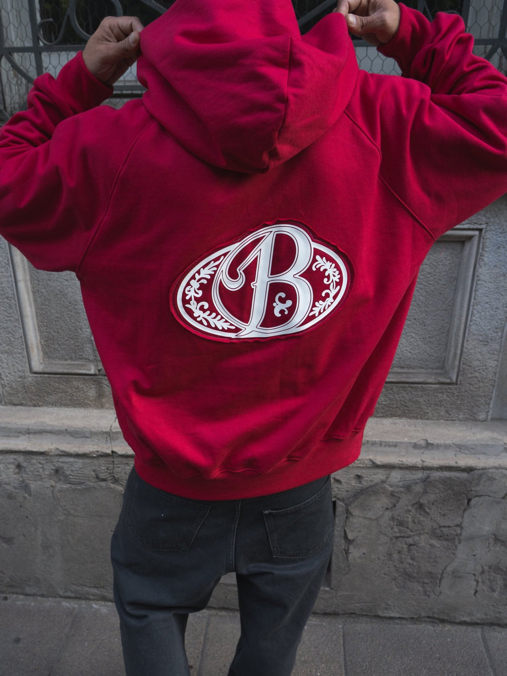 Hoodie red big logo 3D - BO COLLECTION ®