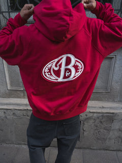 Hoodie red big logo 3D - BO COLLECTION ®