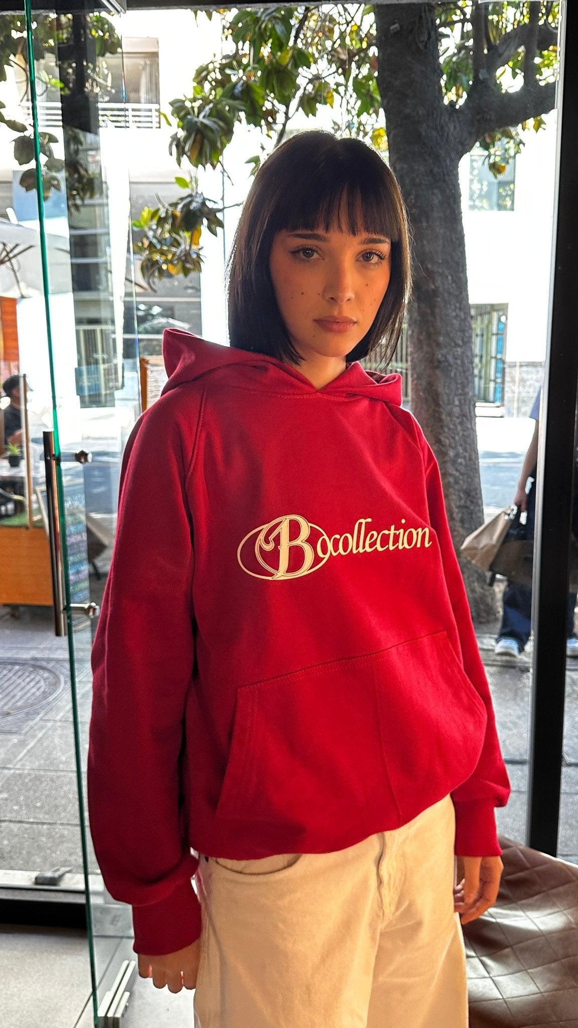 Hoodie red big logo 3D - BO COLLECTION ®