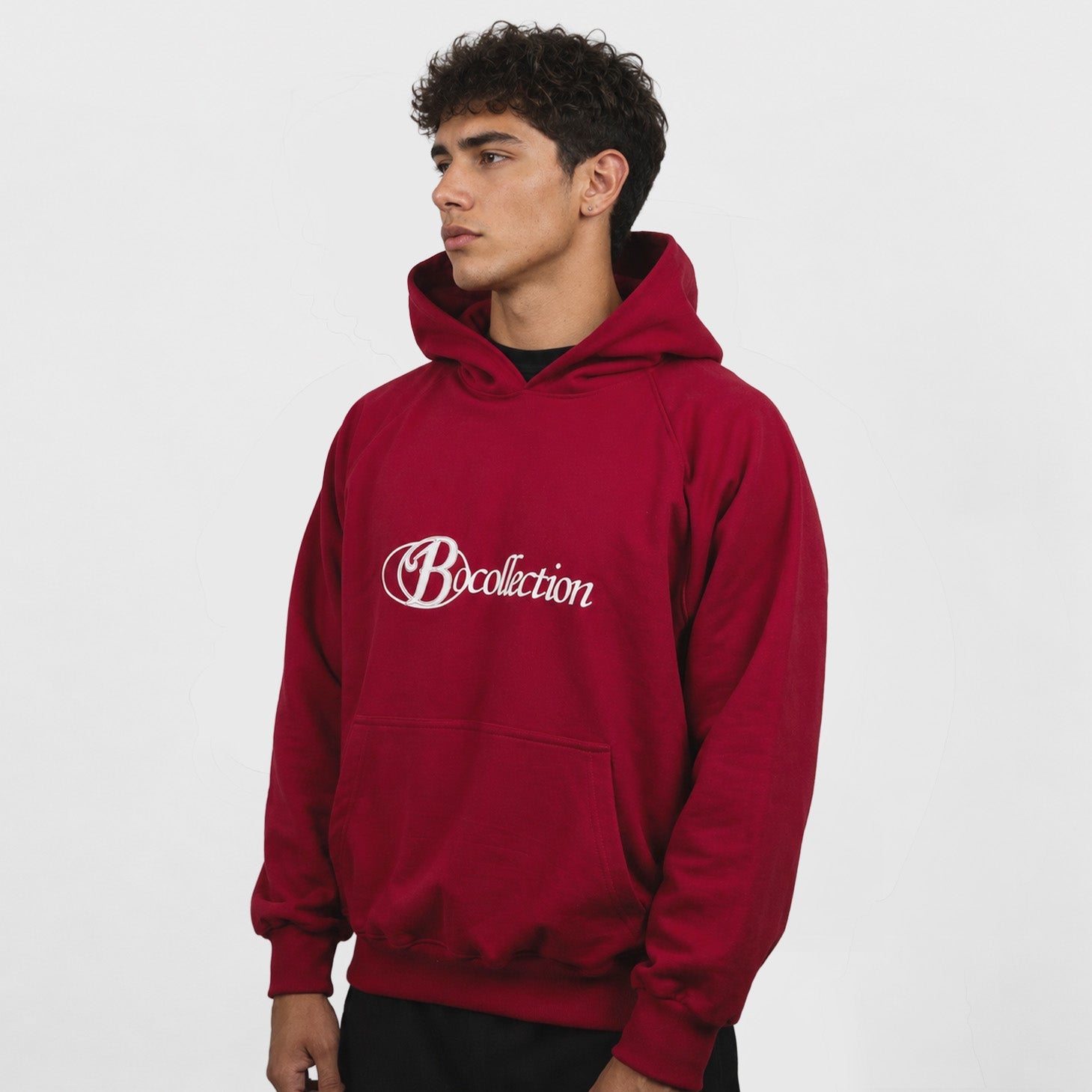Hoodie red big logo 3D - BO COLLECTION ®