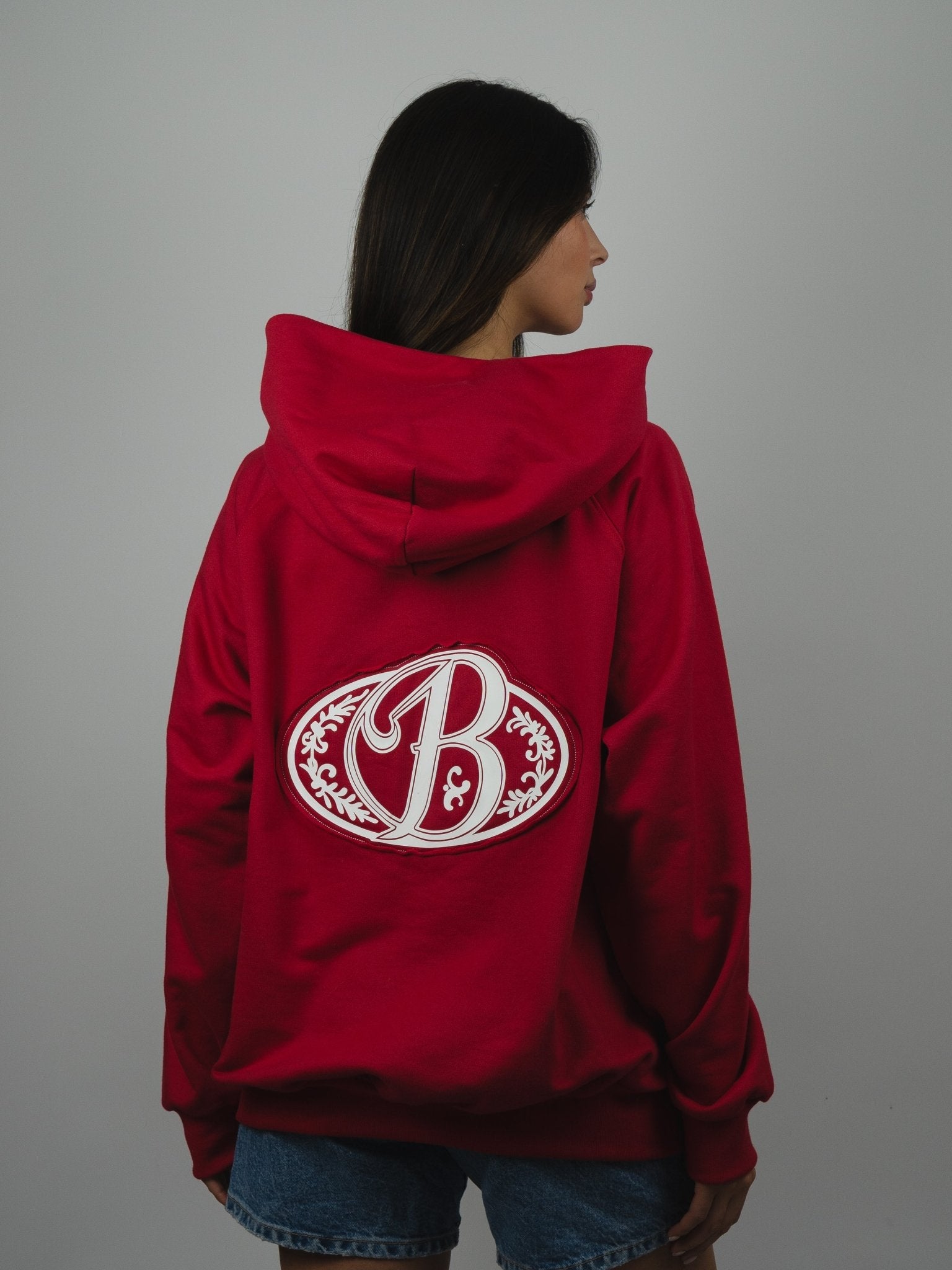 Hoodie red big logo 3D - BO COLLECTION ®