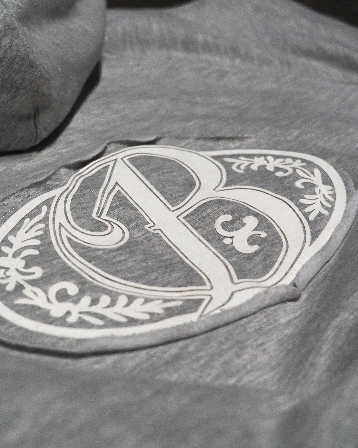 Hoodie soft grey big logo 3D - BO COLLECTION ®