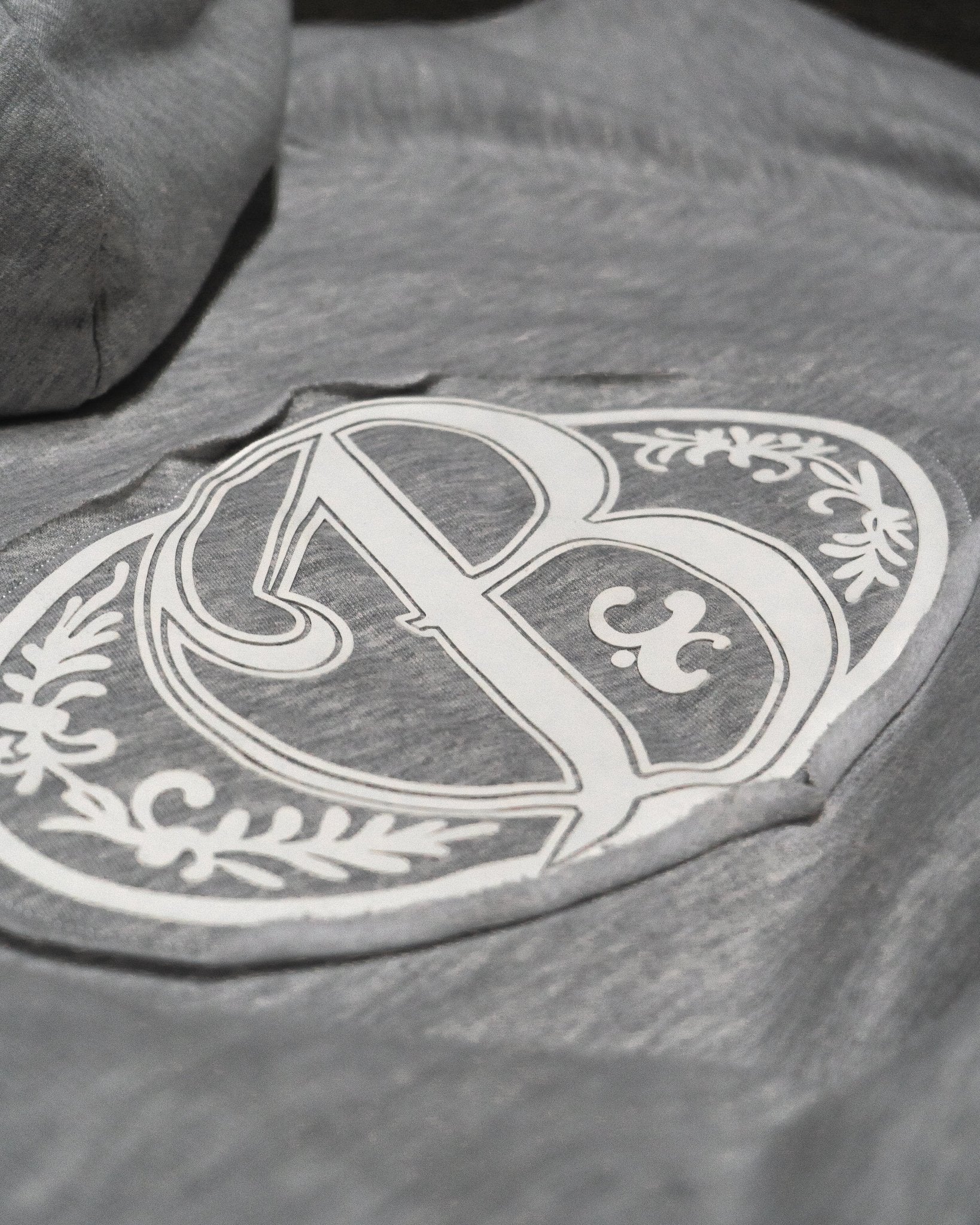 Hoodie soft grey big logo 3D - BO COLLECTION ®