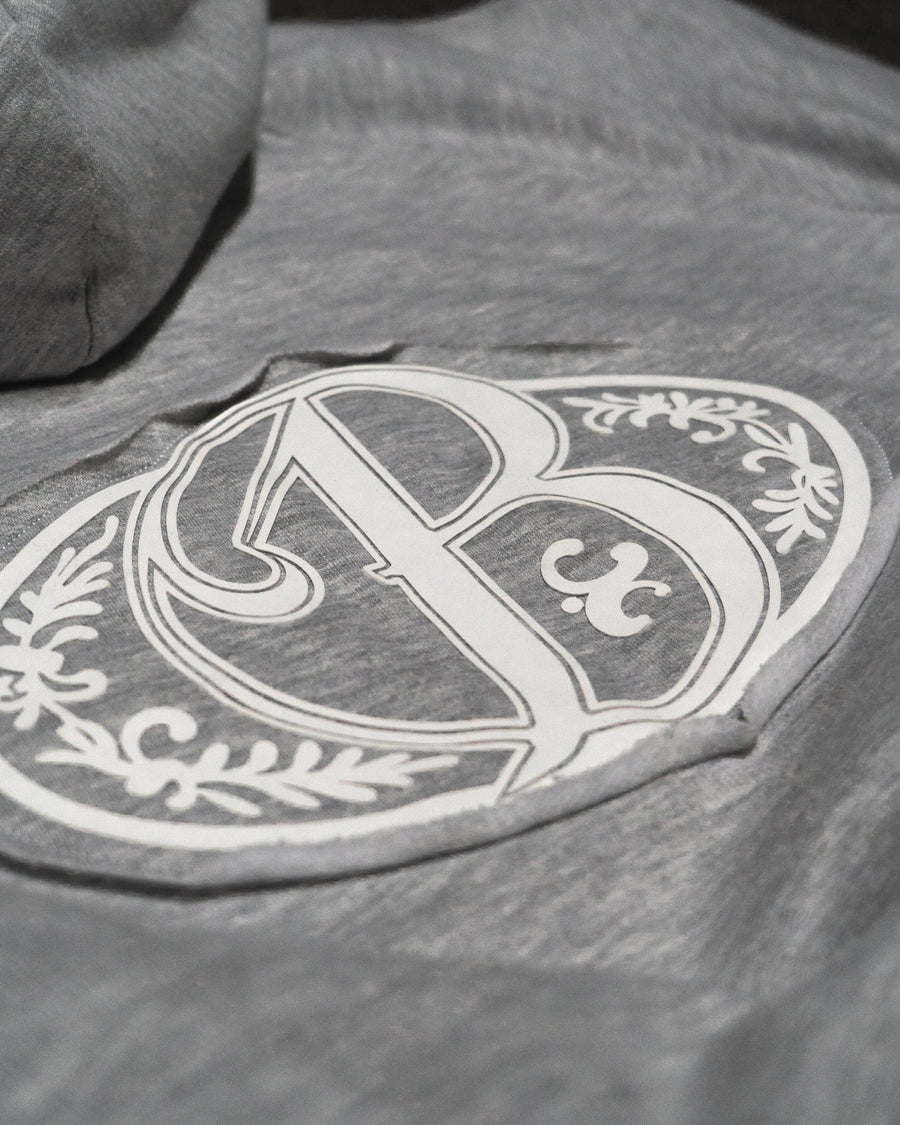 Hoodie soft grey big logo 3D - BO COLLECTION ®
