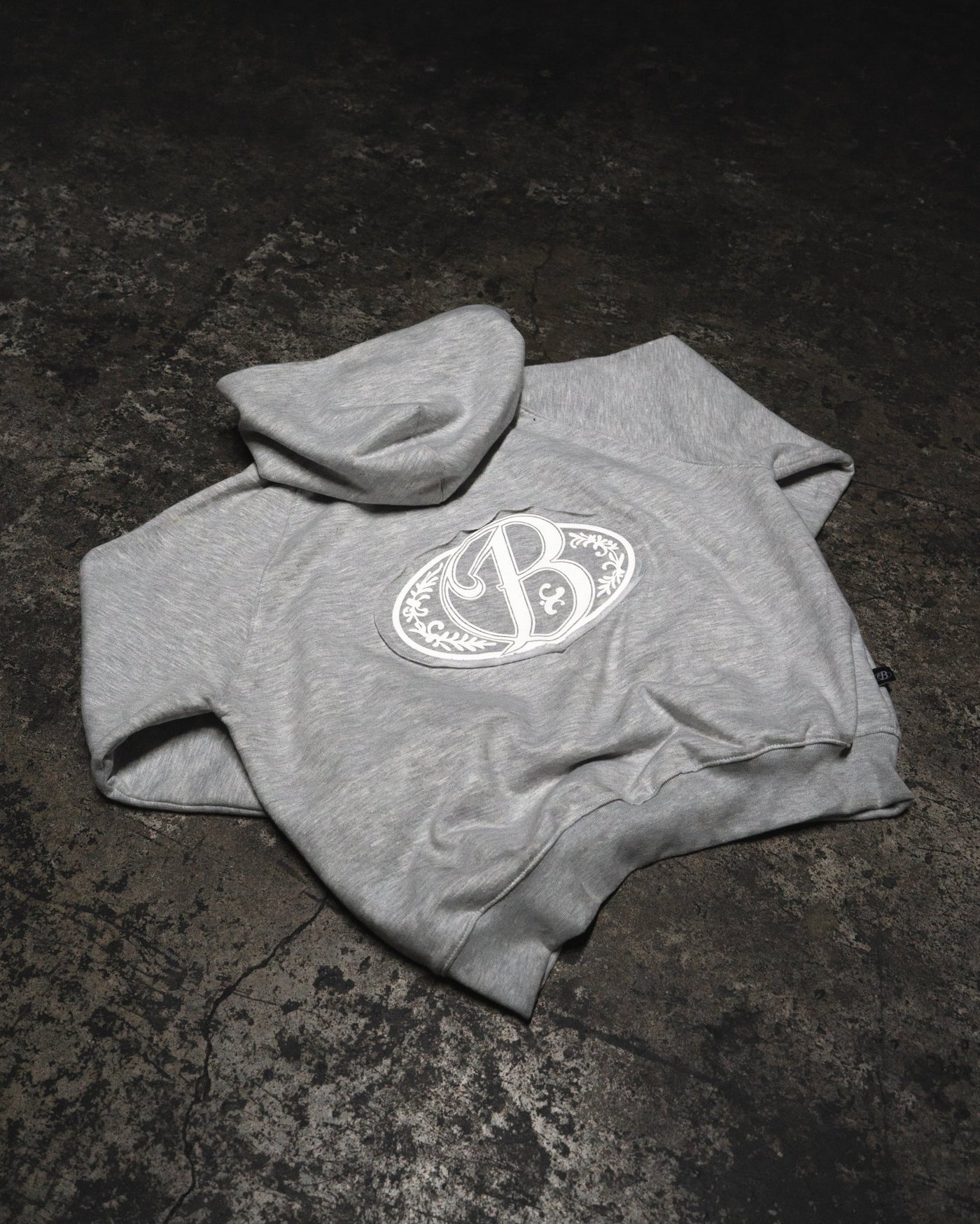 Hoodie soft grey big logo 3D - BO COLLECTION ®