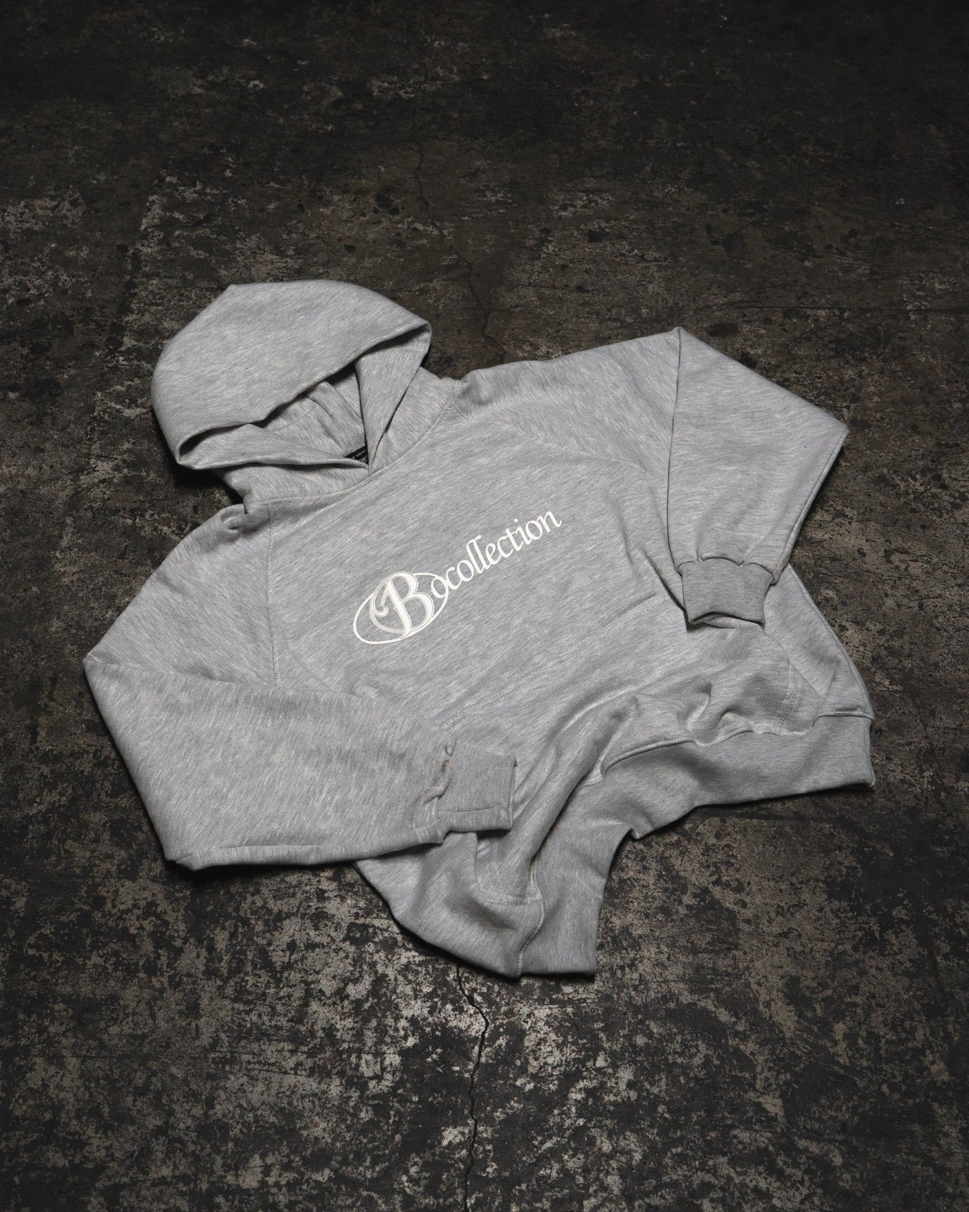 Hoodie soft grey big logo 3D - BO COLLECTION ®