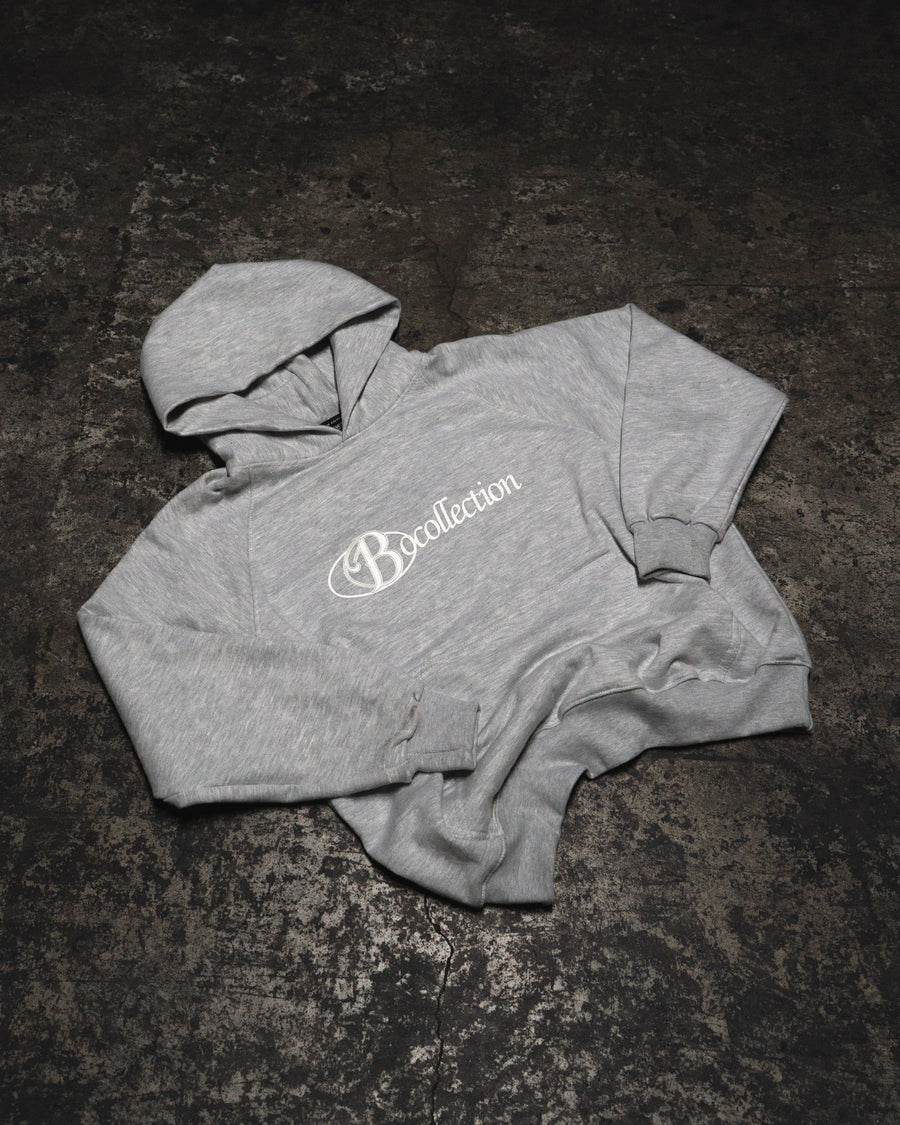 Hoodie soft grey big logo 3D - BO COLLECTION ®