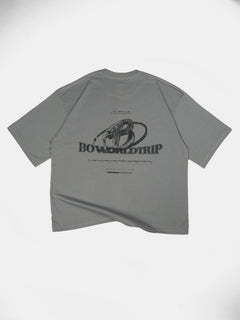 Polera gris logo 3D worldtrip - BO COLLECTION ®