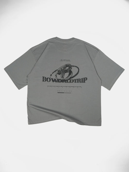 Polera gris logo 3D worldtrip - BO COLLECTION ®