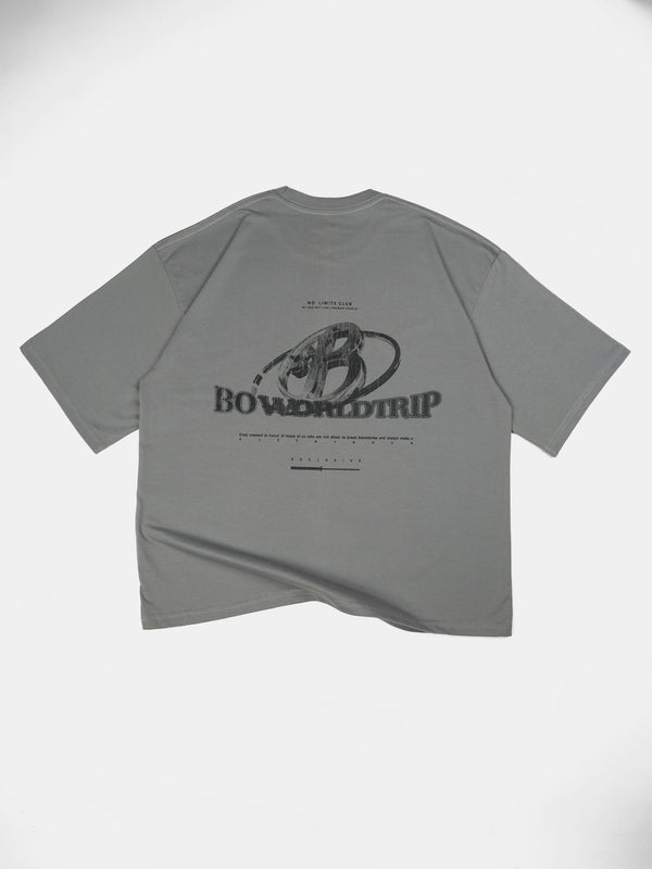 Polera gris logo 3D worldtrip - BO COLLECTION ®