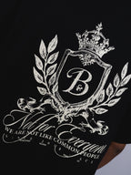 Polera negra escudo Bo worldtrip algodón grueso - BO COLLECTION ®