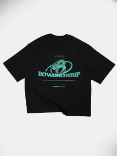 Polera negra logo 3D worldtrip - BO COLLECTION ®