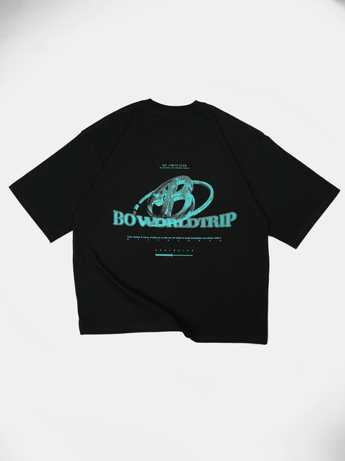 Polera negra logo 3D worldtrip - BO COLLECTION ®