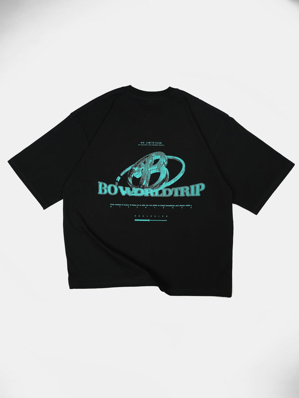 Polera negra logo 3D worldtrip - BO COLLECTION ®