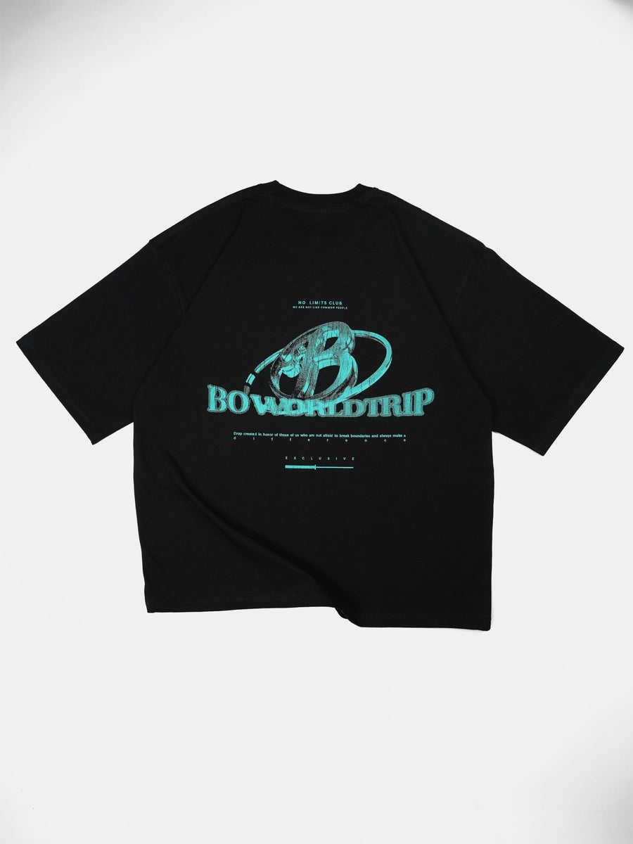 Polera negra logo 3D worldtrip - BO COLLECTION ®