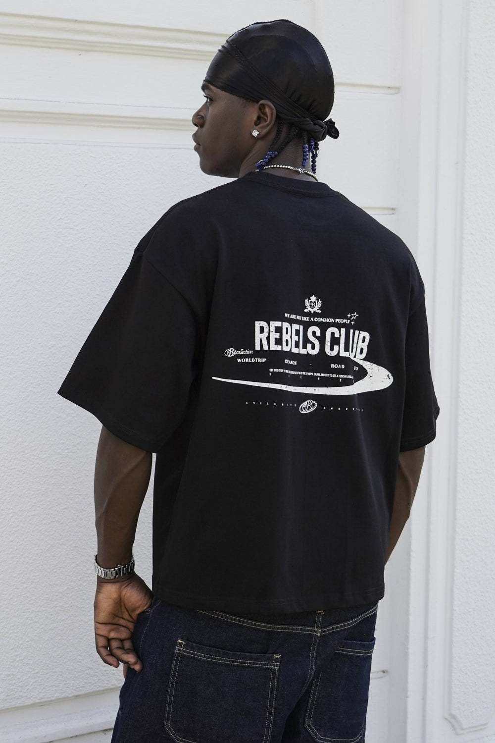 Polera negra rebels club algodón grueso - BO COLLECTION ®