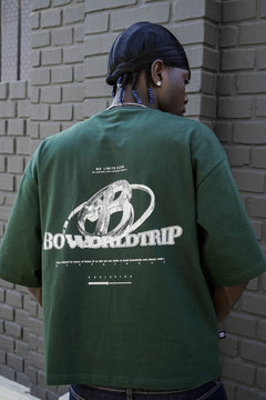 Polera verde logo 3D worldtrip - BO COLLECTION ®