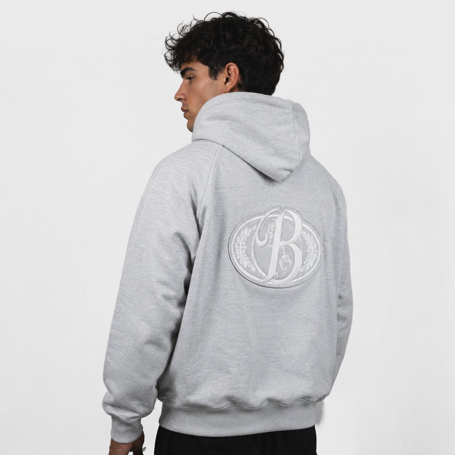 PREVENTA - Hoodie soft grey big logo 3D - BO COLLECTION ®