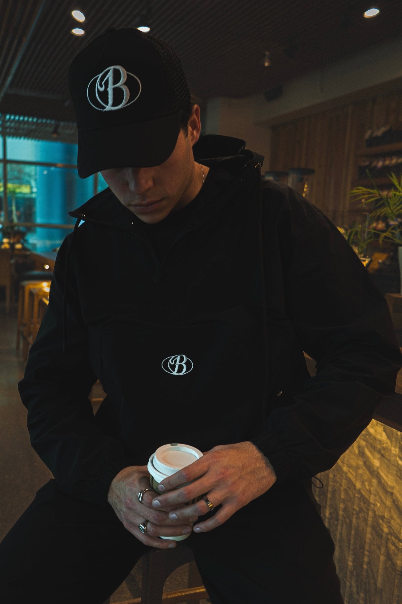 Windbreaker jacket black Bo exclusive edition - Membership club series - BO COLLECTION ®