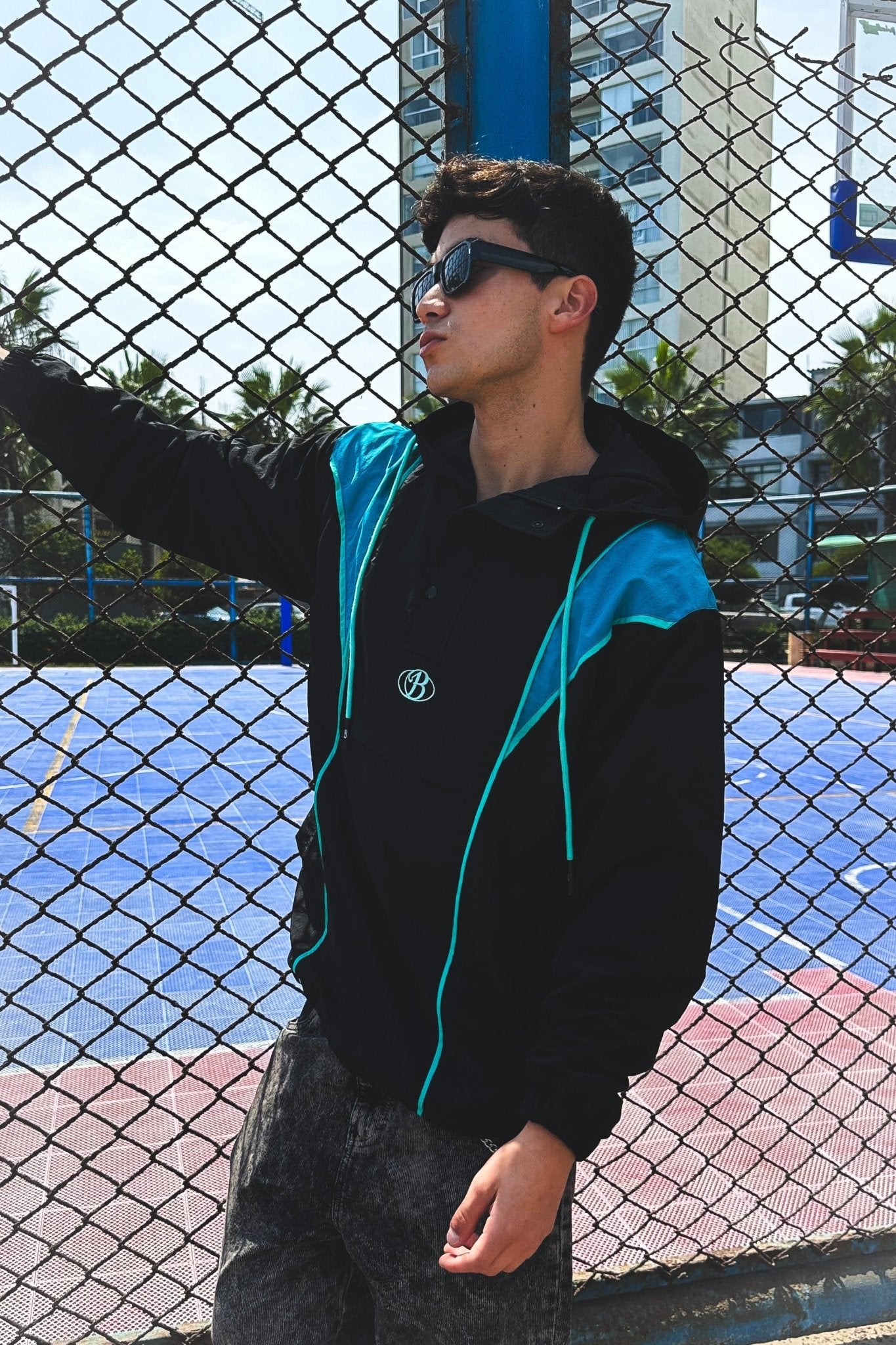 Windbreaker jacket Bo blue colors - Luxury class series - BO COLLECTION ®