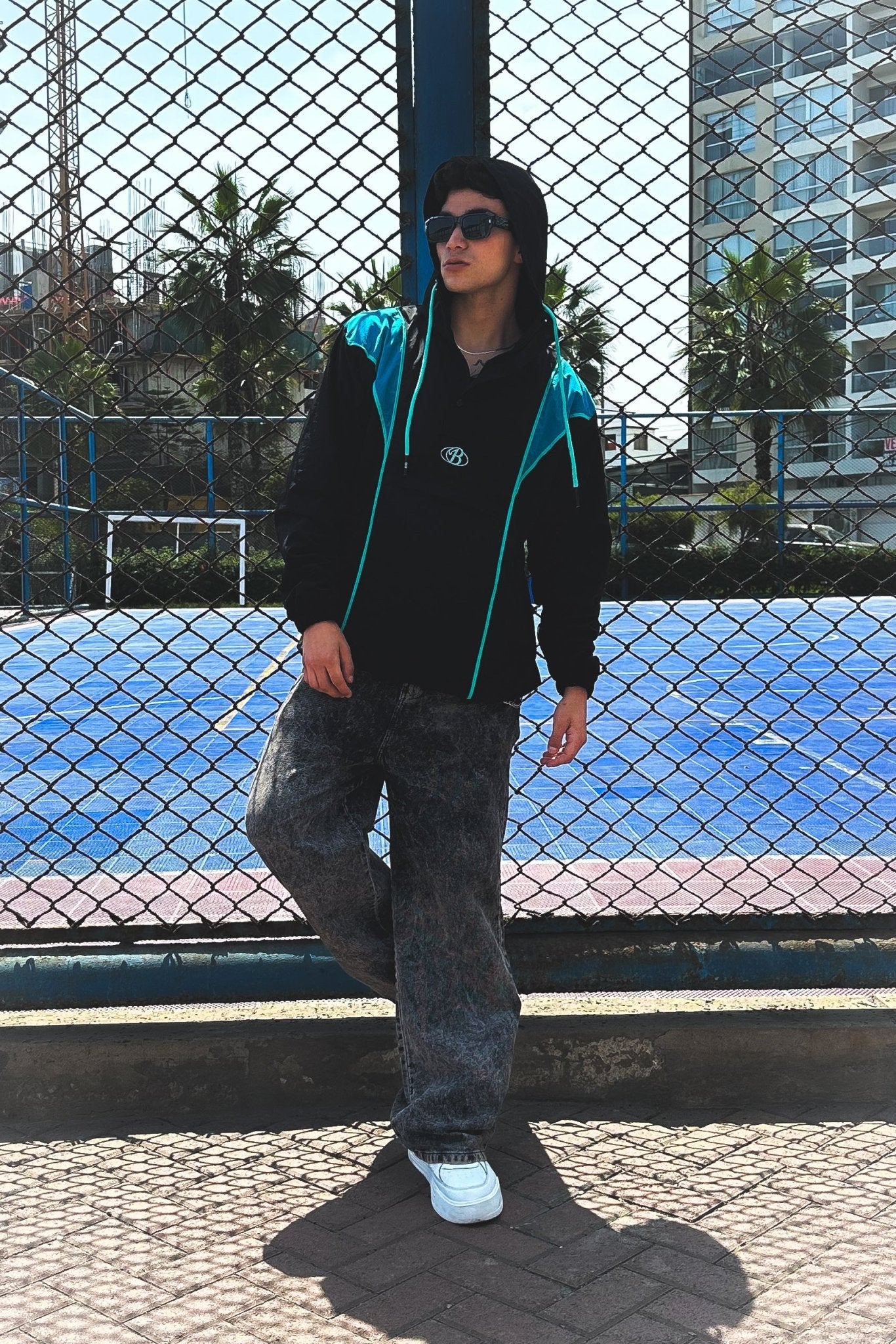 Windbreaker jacket Bo blue colors - Luxury class series - BO COLLECTION ®