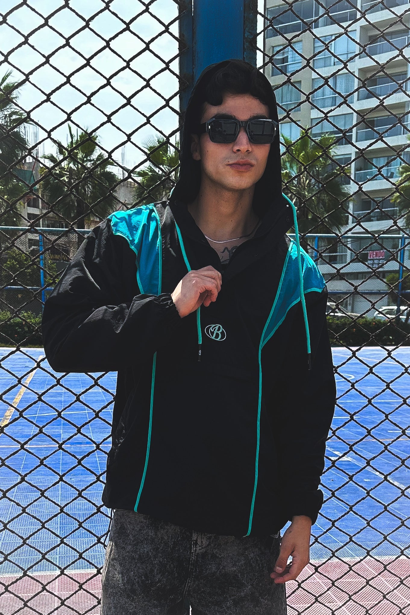 Windbreaker jacket Bo blue colors - Luxury class series - BO COLLECTION ®