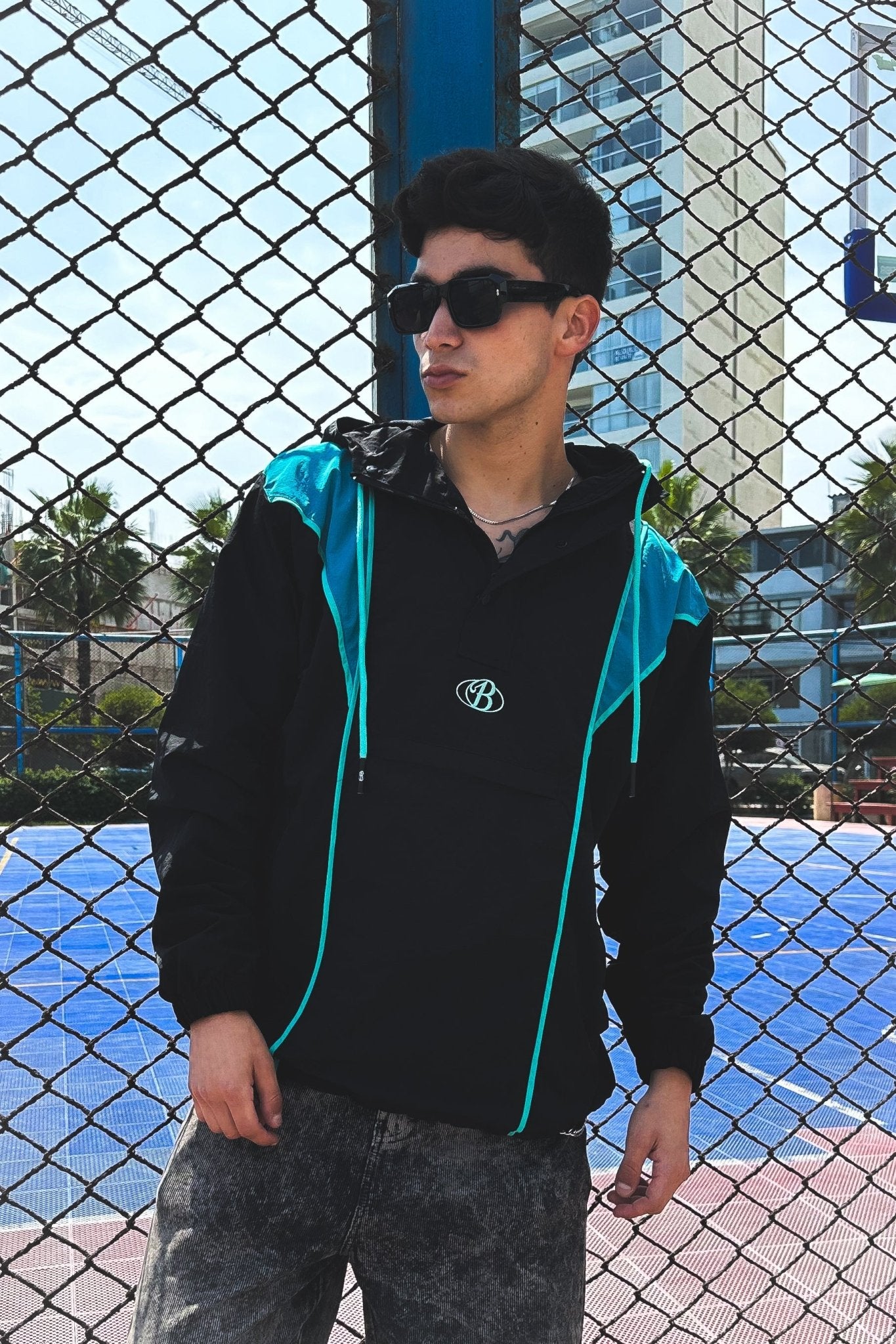 Windbreaker jacket Bo blue colors - Luxury class series - BO COLLECTION ®