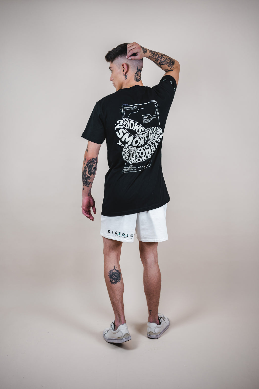 Shorts - White bone Red light district edition - AMS DISTRICT SEASON